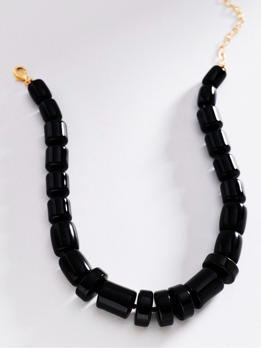Anthropologie Black Chunky Resin Beaded Necklace. Brand new!
